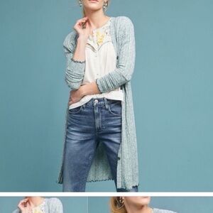 Akemi + Kin Anthropologie Soft Ribbed long Cardigan sweater Green M